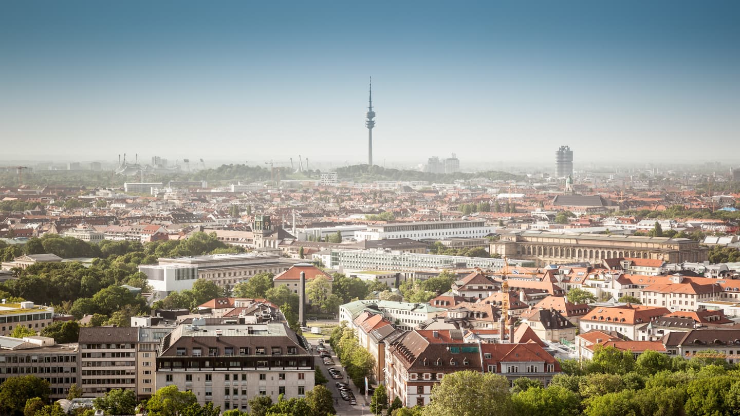 Aerial view of Munich city